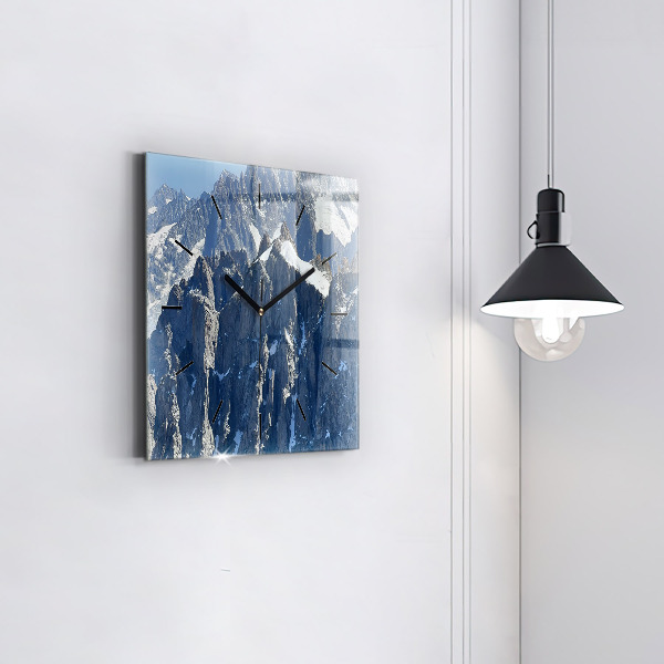 Square wall clock Alps Mountains in Winter