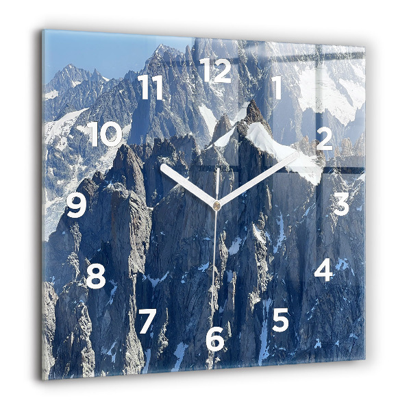 Square wall clock Alps Mountains in Winter