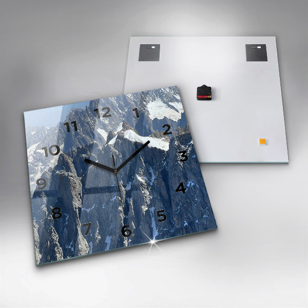 Square wall clock Alps Mountains in Winter