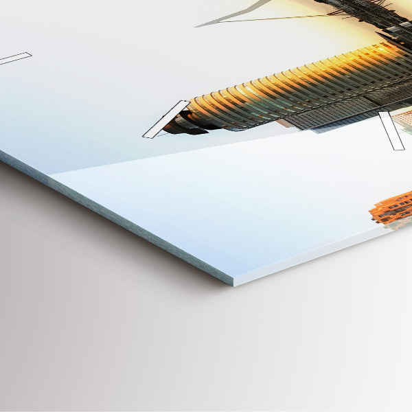 Square wall clock A city on the river