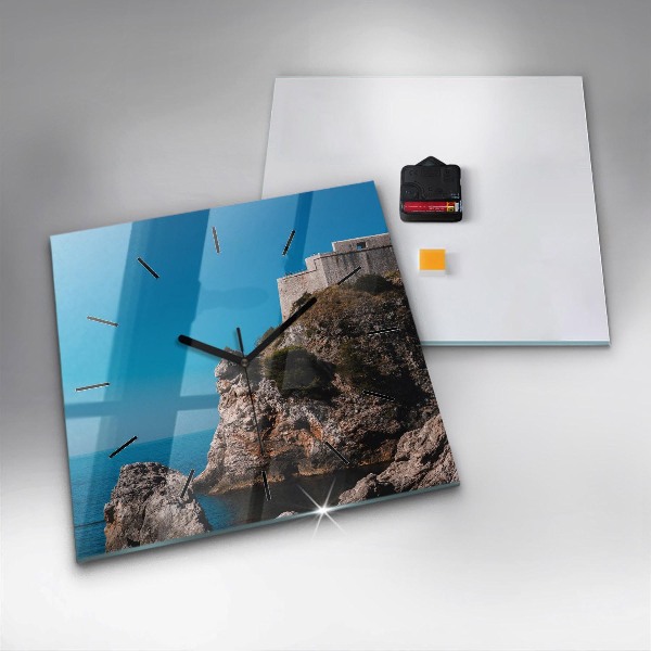 Square wall clock Cliffs in Dubrovnik