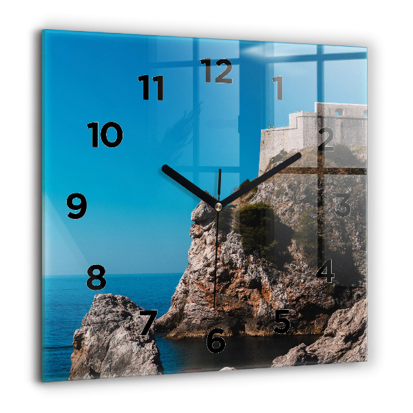 Square wall clock Cliffs in Dubrovnik
