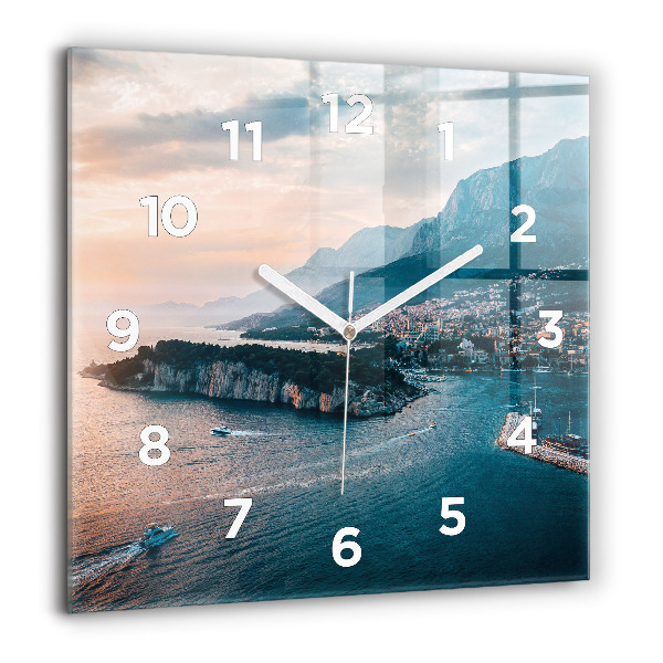 Square wall clock Island in Croatia