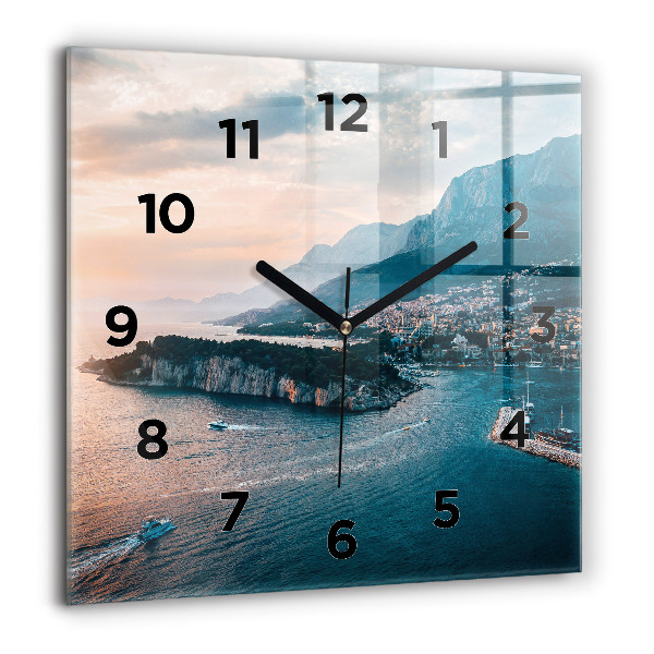 Square wall clock Island in Croatia