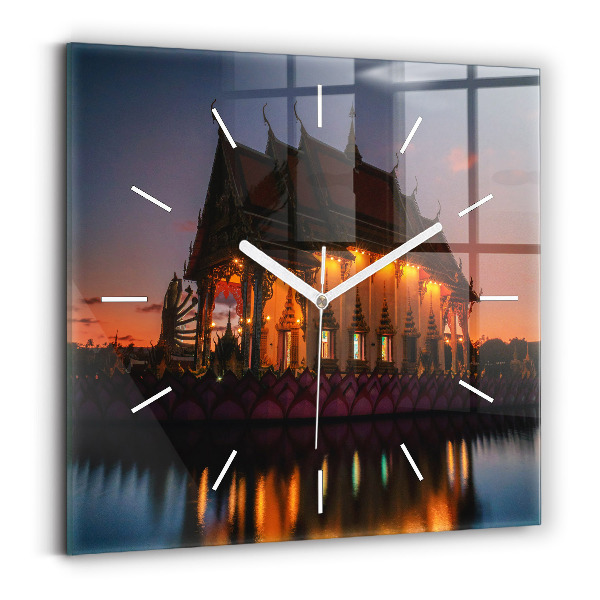 Square wall clock Temple in Bangkok