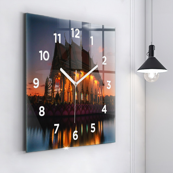 Square wall clock Temple in Bangkok