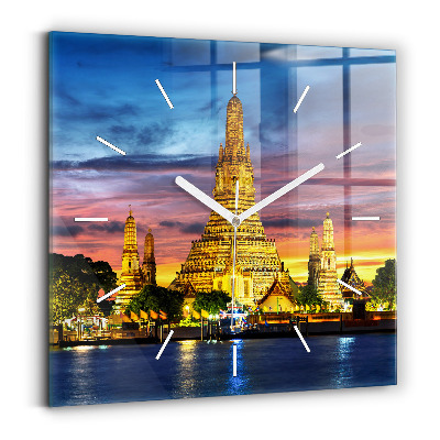 Square wall clock Temple in Bangkok