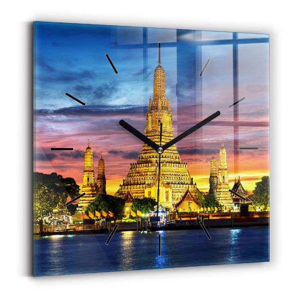Square wall clock Temple in Bangkok