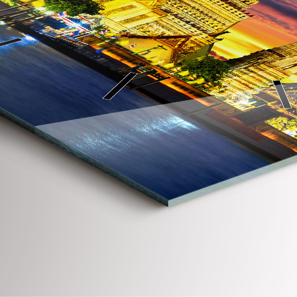 Square wall clock Temple in Bangkok