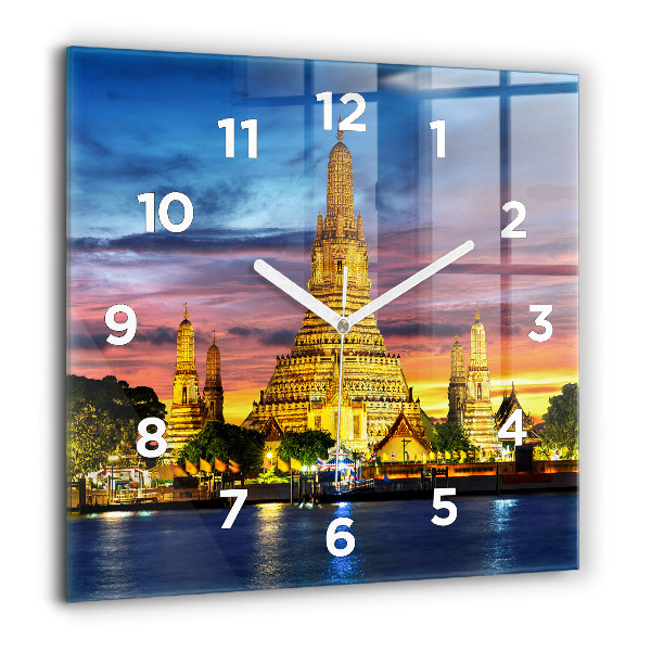 Square wall clock Temple in Bangkok