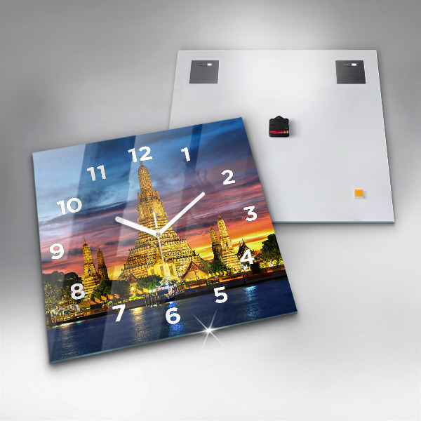 Square wall clock Temple in Bangkok