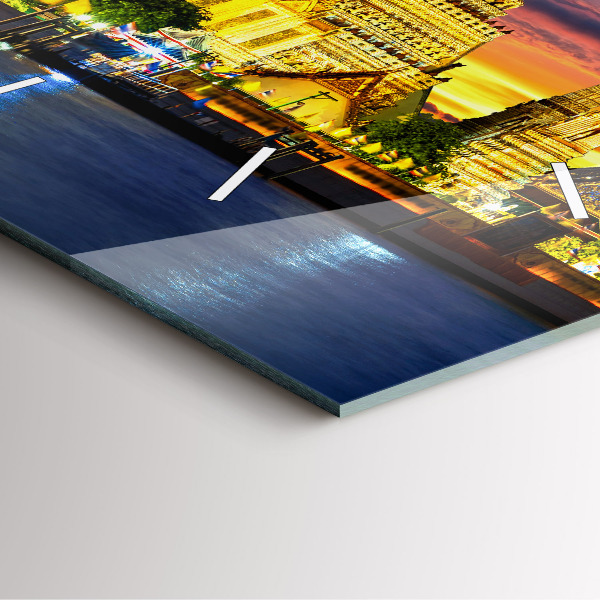 Square wall clock Temple in Bangkok