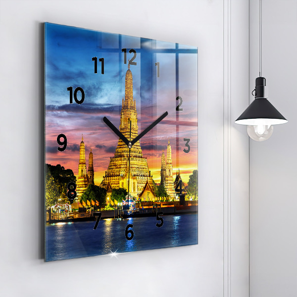 Square wall clock Temple in Bangkok