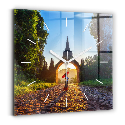 Square wall clock Surat Thani Park Thailand