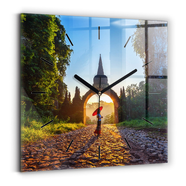 Square wall clock Surat Thani Park Thailand