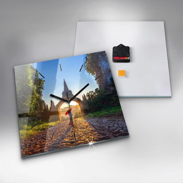 Square wall clock Surat Thani Park Thailand