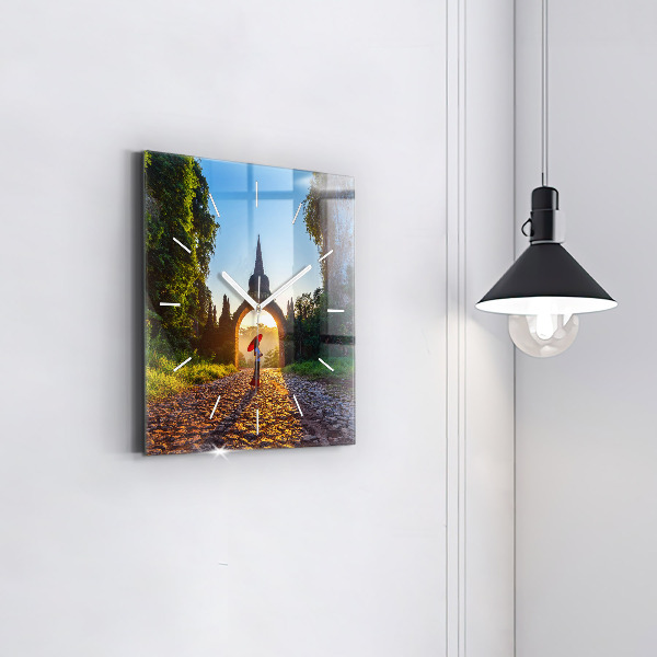 Square wall clock Surat Thani Park Thailand