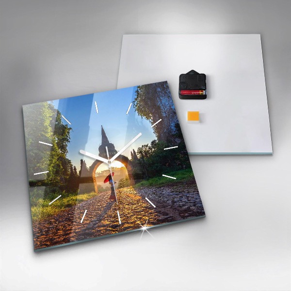 Square wall clock Surat Thani Park Thailand