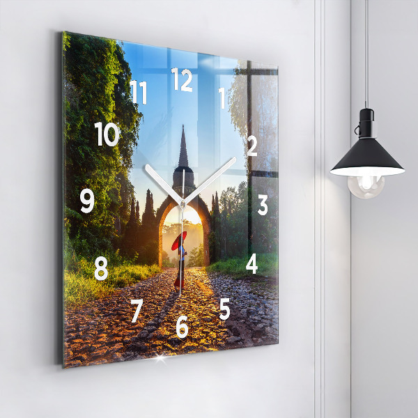 Square wall clock Surat Thani Park Thailand