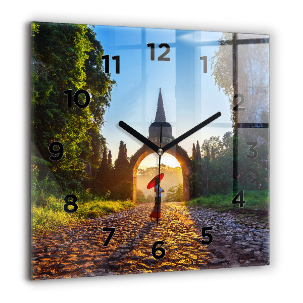 Square wall clock Surat Thani Park Thailand
