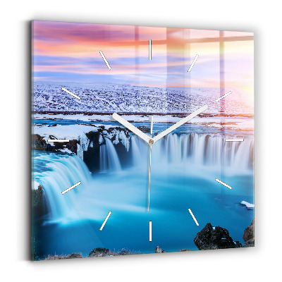 Square wall clock Godafoss Waterfall Iceland