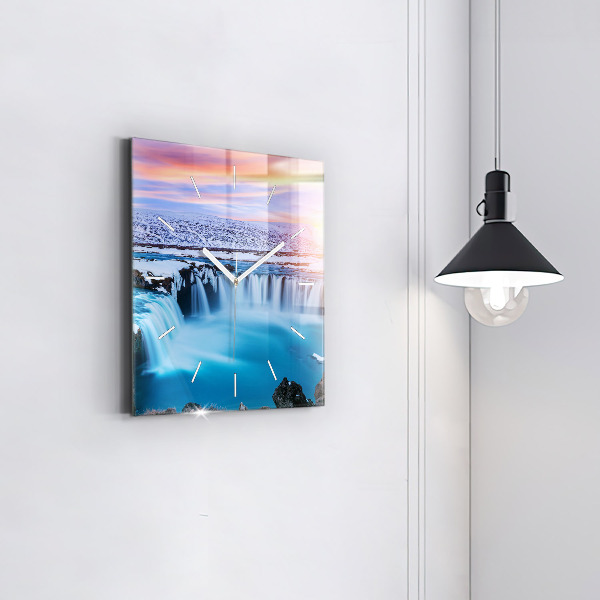 Square wall clock Godafoss Waterfall Iceland