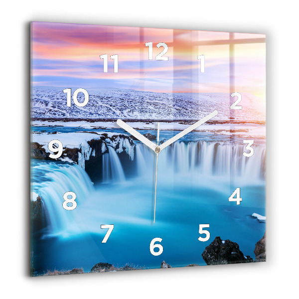 Square wall clock Godafoss Waterfall Iceland