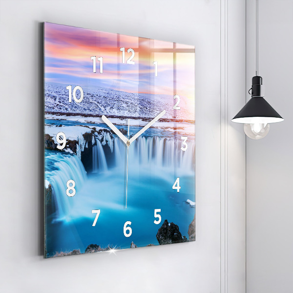 Square wall clock Godafoss Waterfall Iceland