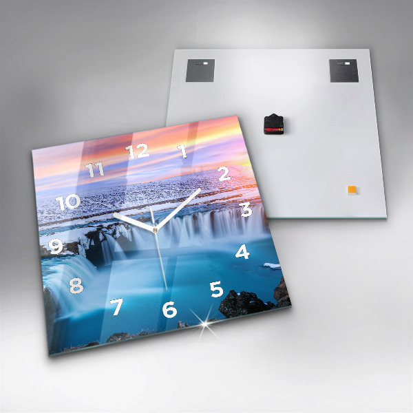 Square wall clock Godafoss Waterfall Iceland