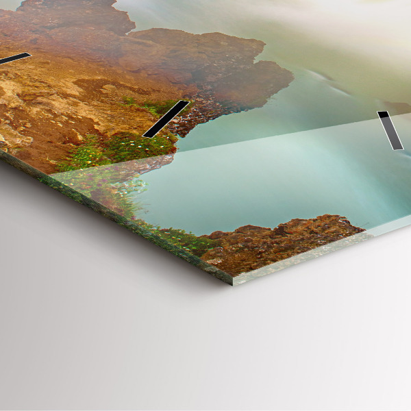 Square wall clock Godafoss in Iceland