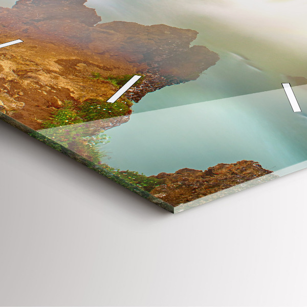 Square wall clock Godafoss in Iceland