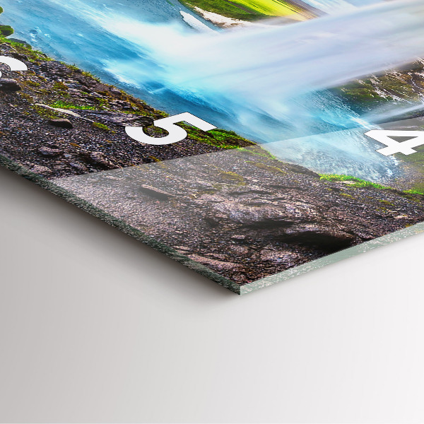 Square wall clock Waterfall in Iceland