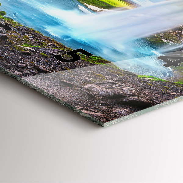 Square wall clock Waterfall in Iceland