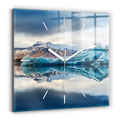 Square wall clock Lake Jokulsarlon Iceland