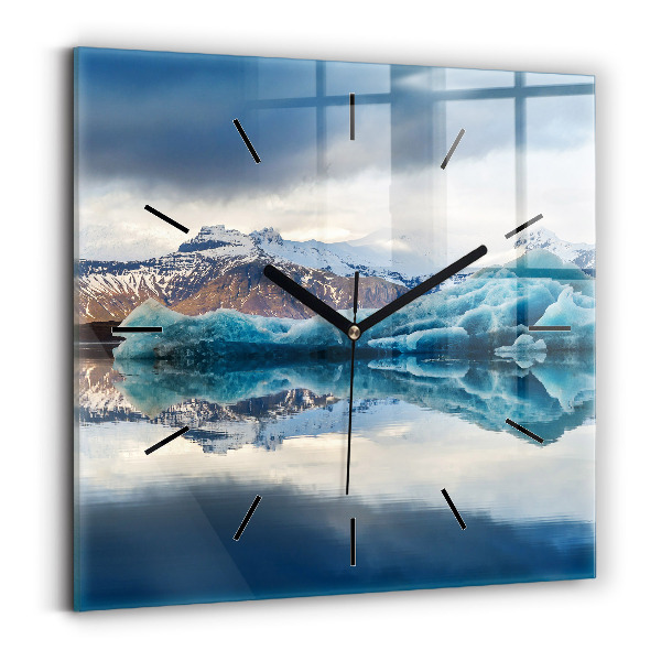 Square wall clock Lake Jokulsarlon Iceland