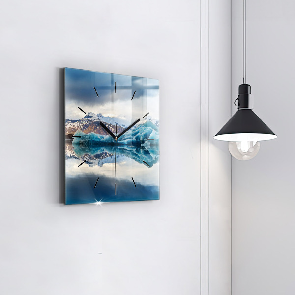 Square wall clock Lake Jokulsarlon Iceland