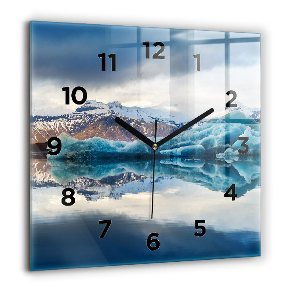 Square wall clock Lake Jokulsarlon Iceland