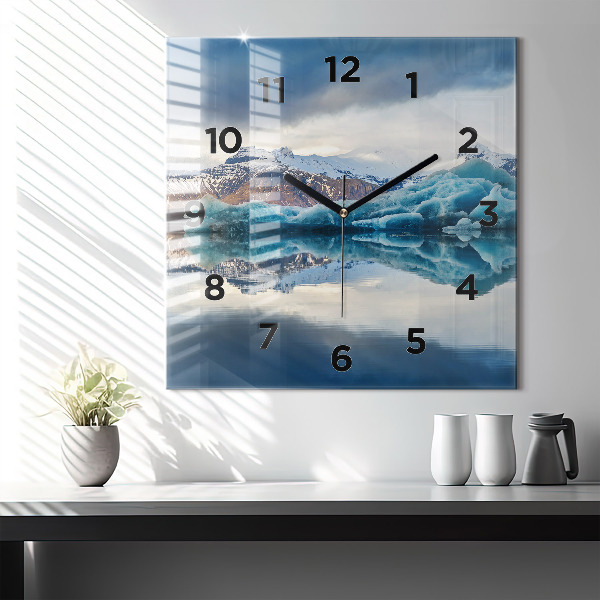Square wall clock Lake Jokulsarlon Iceland