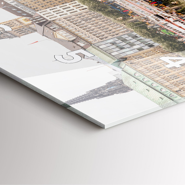 Square wall clock River Hamburg Germany