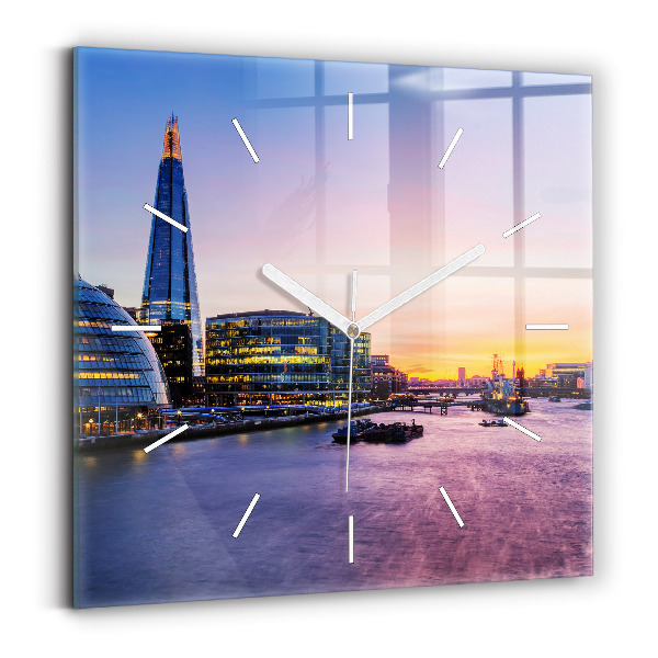 Square wall clock View of London