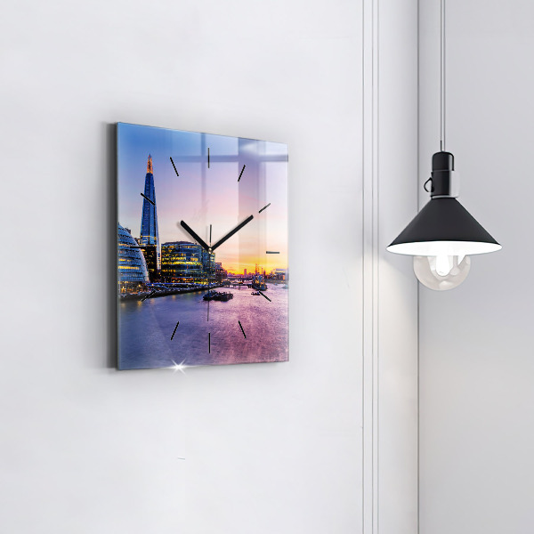 Square wall clock View of London