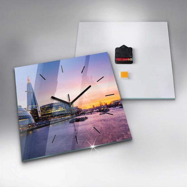 Square wall clock View of London