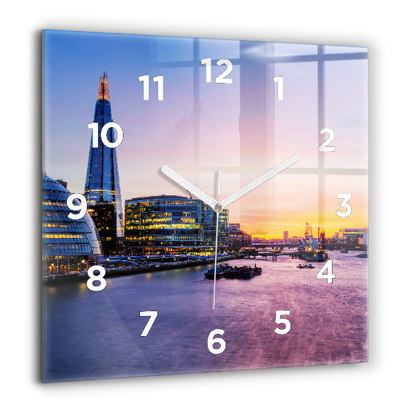 Square wall clock View of London