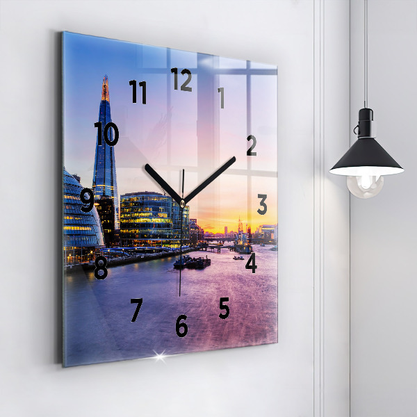 Square wall clock View of London