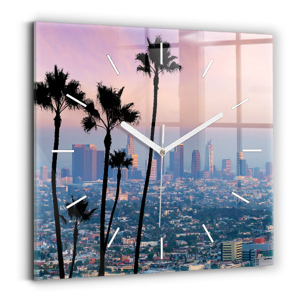 Square wall clock Los Angeles Sunset