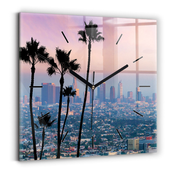 Square wall clock Los Angeles Sunset