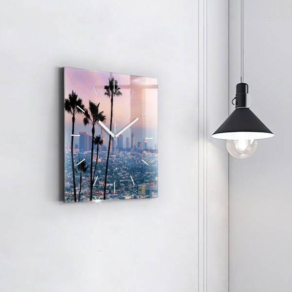Square wall clock Los Angeles Sunset