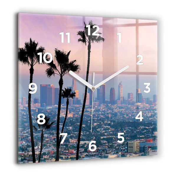 Square wall clock Los Angeles Sunset