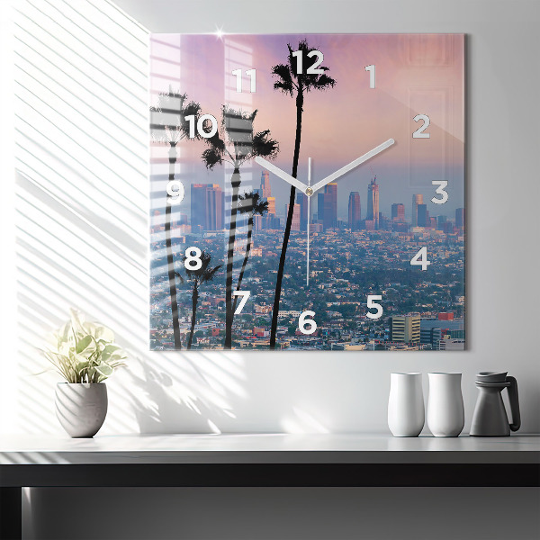 Square wall clock Los Angeles Sunset