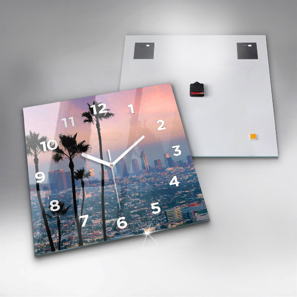Square wall clock Los Angeles Sunset